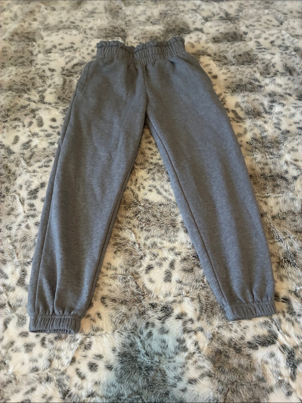 Gray Kids Elastic Waist Jogger Pants S